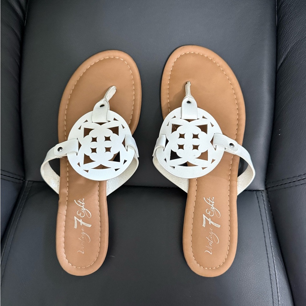 White Dressy Casual Sandals - Size 10